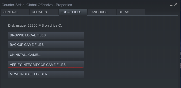 game files integrity verification CSGO 2020